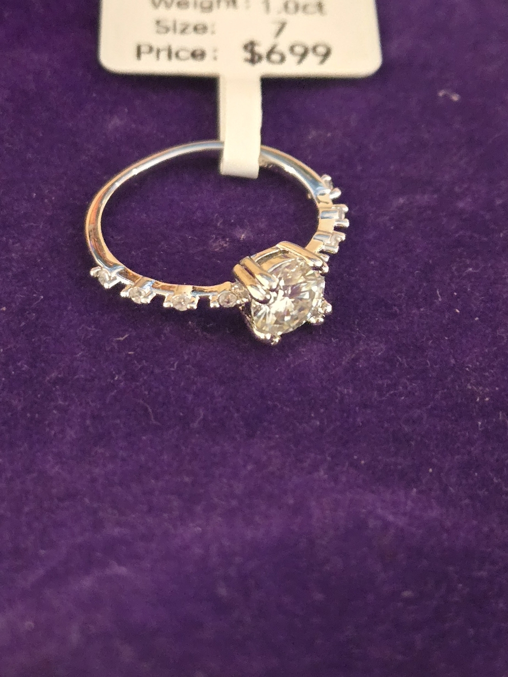 Classic Solitaire Halo Engagement Ring in Silver with Clear Stone